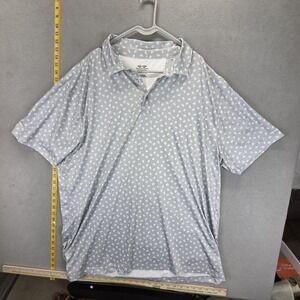 Snake Eyes Polo Shirt Mens 3XL Gray Beer Mug Print Performance Golf Stretch